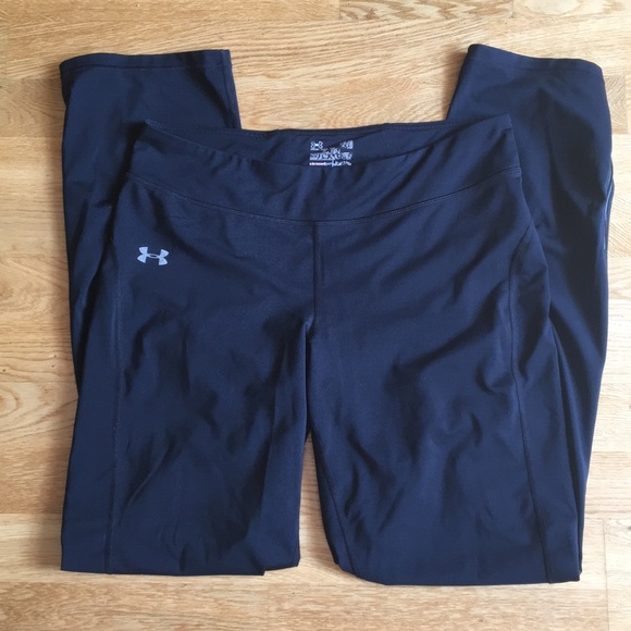 Under Armour Pants - Black Under Armour Yoga Pants with Zip Bottoms